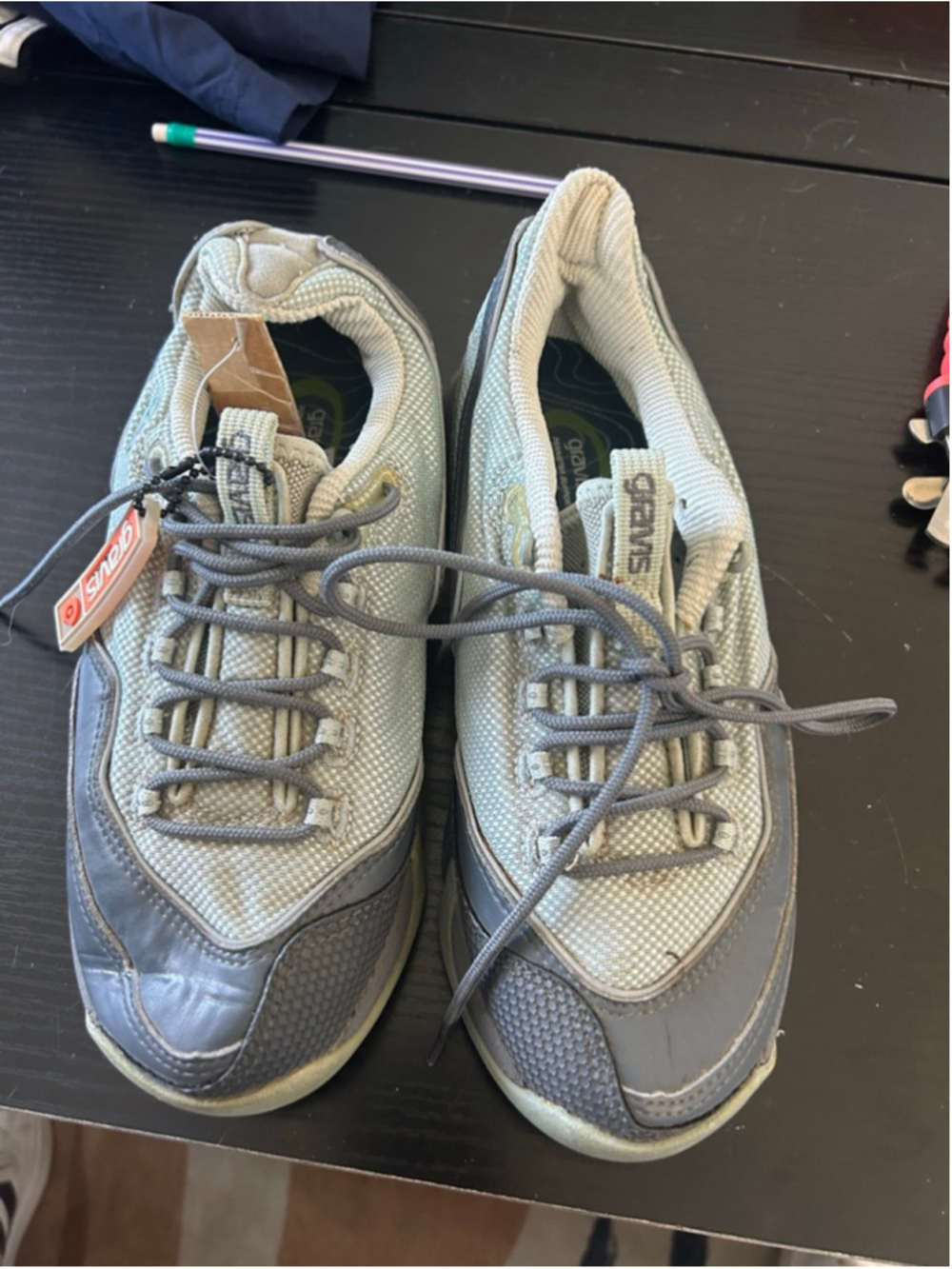 Women's Gravis Gray Light Blue Athletic Shoes Size 6